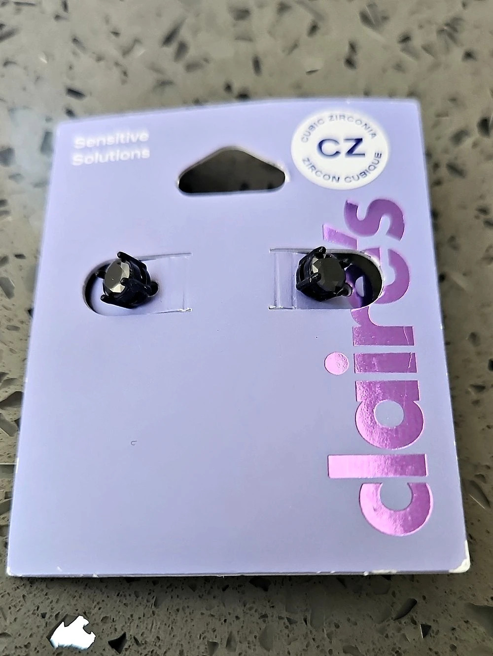 Claire's Black Cubic Zirconia Stud Earrings